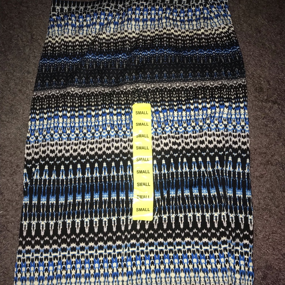 Matty M blue and black long skirt